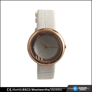 Watch ladies 2017 boîte de montre personnalisée, montre en quartz arrière en acier inoxydable